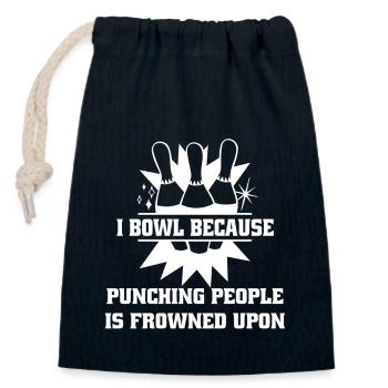 Bowling Kegel Cadeau Bowler Kegeln Boule de bowling - Sac cadeau en coton avec cordon (14 x 20 cm) - bleu marine - Devant