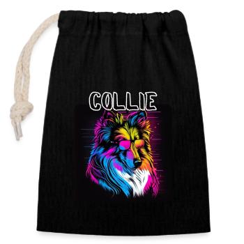 Graffiti Style - Cooler Collie 7 - Closable cotton gift bag (14x20cm) - black - Front