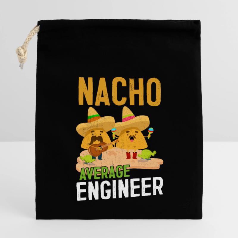 Nacho Average Engineer Funny Engineering Mechanic Closable cotton gift bag (14x20cm)