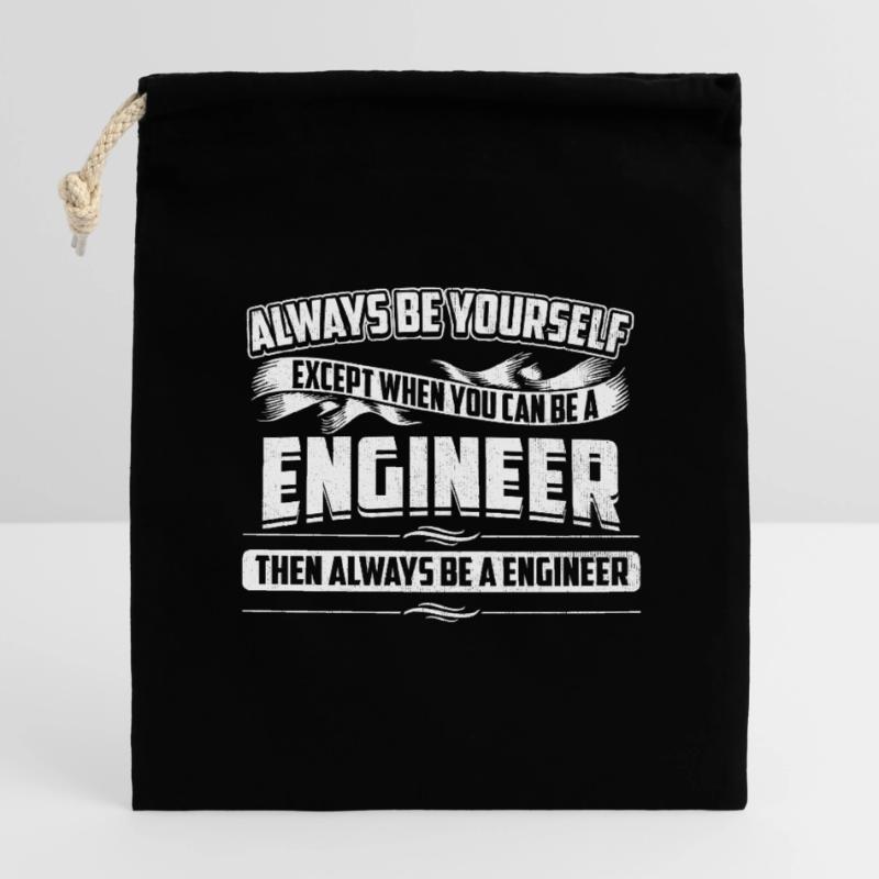 Always Be Engineer Always Be Yourself Engineering Closable cotton gift bag (14x20cm)