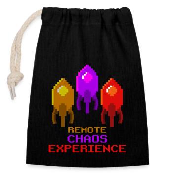 Remote chaos experience - Verschließbarer Geschenkbeutel aus Baumwolle (14x20cm) - Schwarz - Vorne