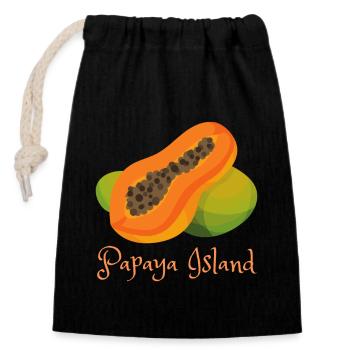 Papaya Island - Verschließbarer Geschenkbeutel aus Baumwolle (14x20cm) - Schwarz - Vorne