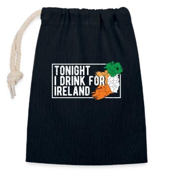 St. Patrick's Day Irish flag tonight - Closable cotton gift bag (14x20cm) - navy - Front