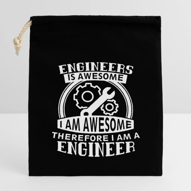 Engineers Is Awesome Science Architect Engineering Closable cotton gift bag (14x20cm)