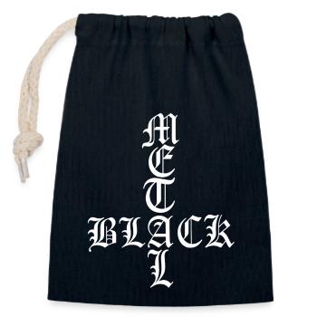 black metal devil Baphomet Gothic witch occult - Closable cotton gift bag (14x20cm) - navy - Front
