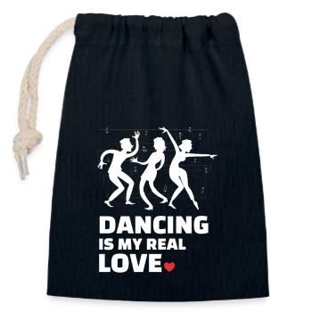 I love to dance - Closable cotton gift bag (14x20cm) - navy - Front