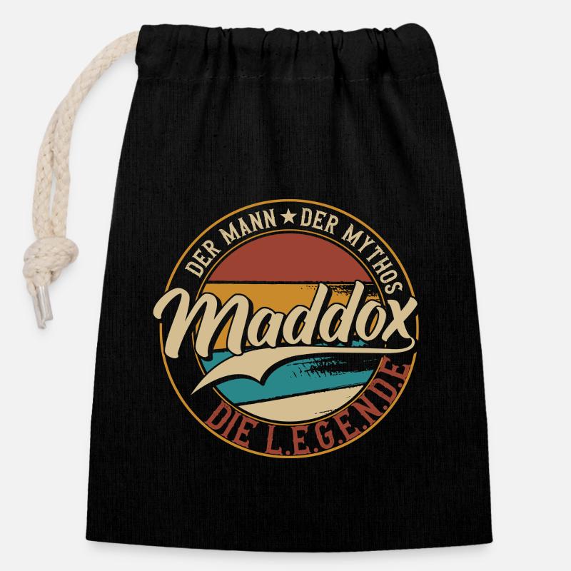 Maddox Der Mann der Mythos die Legende Geschenk - Verschließbarer Geschenkbeutel aus Baumwolle (14x20cm) - Schwarz