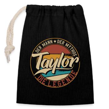 Taylor Der Mann der Mythos die Legende Geschenk - Verschließbarer Geschenkbeutel aus Baumwolle (14x20cm) - Schwarz - Vorne