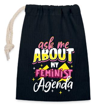 Feminism Women's Power Pro-choice Pro Abortion - Closable cotton gift bag (14x20cm) - navy - Front