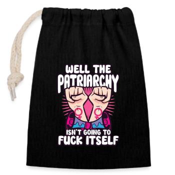 Feminism Women's Power Pro-choice Pro Abortion - Closable cotton gift bag (14x20cm) - black - Front