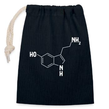 Molécule de sérotonineSymbole chimique Psychologue - Sac cadeau en coton avec cordon (14 x 20 cm) - bleu marine - Devant