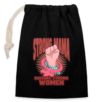 Feminism Women's Power Pro-choice Pro Abortion - Closable cotton gift bag (14x20cm) - black - Front