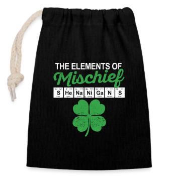Funny Chemistry Irish Nonsense Periodic Table - Closable cotton gift bag (14x20cm) - black - Front