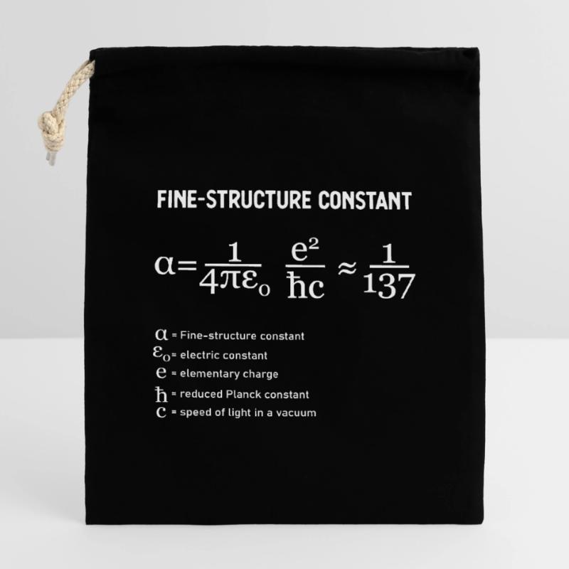 Fine Structure Constant Physics Closable cotton gift bag (14x20cm)