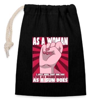 Feminism Girl Power Pro-choice Pro Abortion - Closable cotton gift bag (14x20cm) - black - Front