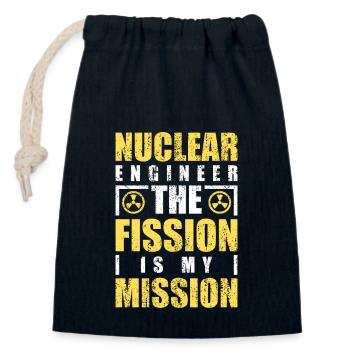Nuclear Energy Radiation Nuclear Power Engineer - Closable cotton gift bag (14x20cm) - navy - Front