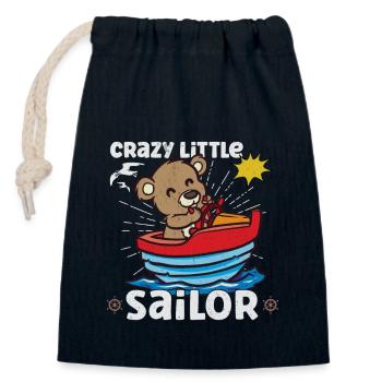 Sailing Sailboat Boating Kid Child Yacht Boat - Verschließbarer Geschenkbeutel aus Baumwolle (14x20cm) - Navy - Vorne