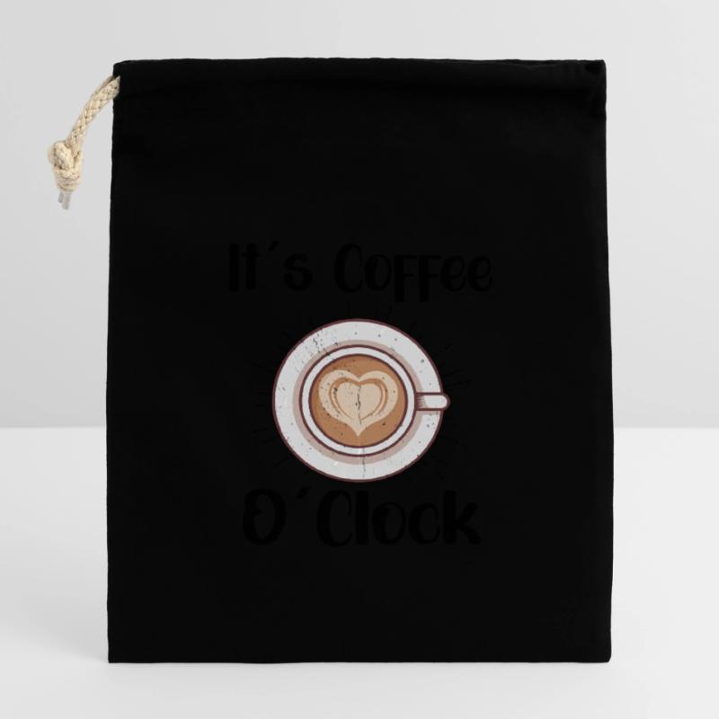 Coffee Lover Caffeine Molecule Java Latte Espresso Closable cotton gift bag (14x20cm)