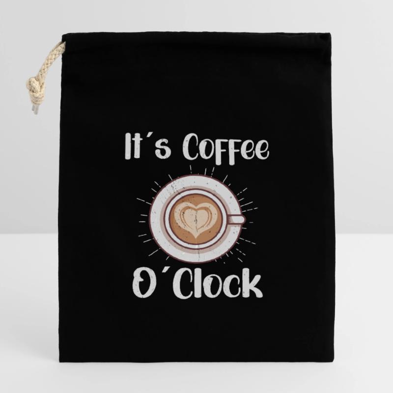 Coffee Lover Caffeine Molecule Java Latte Espresso Verschließbarer Geschenkbeutel aus Baumwolle (14x20cm)