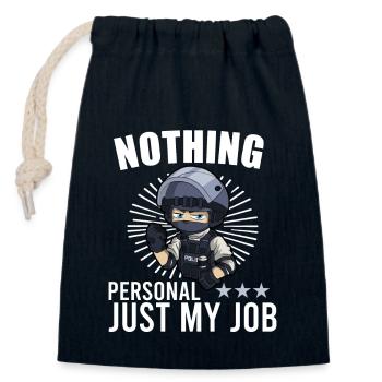 Police Cop Officer Police Office - Closable cotton gift bag (14x20cm) - navy - Front