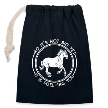 Clydesdale Pieds Géants Cheval Pferd - Sac cadeau en coton avec cordon (14 x 20 cm) - bleu marine - Devant