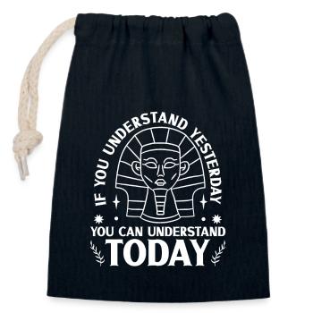 Historien de l’histoire Passionné d’histoire - Sac cadeau en coton avec cordon (14 x 20 cm) - bleu marine - Devant