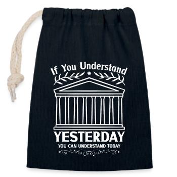 Historien de l’histoire Passionné d’histoire - Sac cadeau en coton avec cordon (14 x 20 cm) - bleu marine - Devant