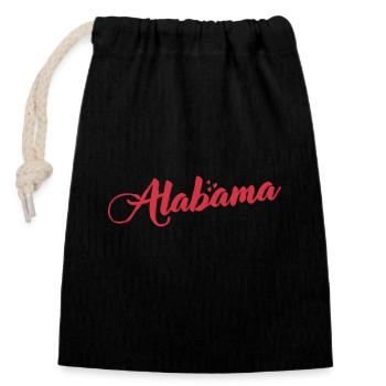 Alabama USA Amerika Bundesstaat - Verschließbarer Geschenkbeutel aus Baumwolle (14x20cm) - Schwarz - Vorne