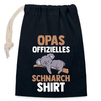 Le ronflement officiel de Sloth Papa - Sac cadeau en coton avec cordon (14 x 20 cm) - bleu marine - Devant