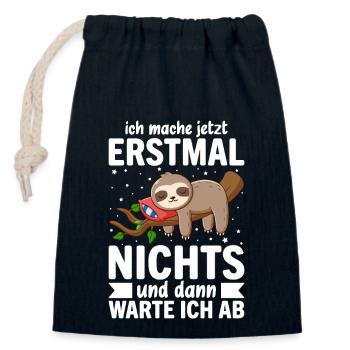 Ich Mach Jetzt Erstmal Nichts - Verschließbarer Geschenkbeutel aus Baumwolle (14x20cm) - Navy - Vorne