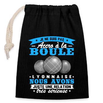 Boule Lyonnaise Cadeau amusant - Sac cadeau en coton avec cordon (14 x 20 cm) - noir - Devant