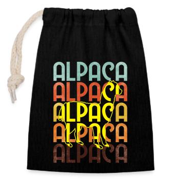 Alpaca - Closable cotton gift bag (14x20cm) - black - Front