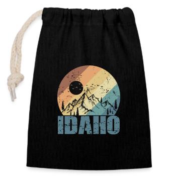 Idaho États-Unis Amérique État - Sac cadeau en coton avec cordon (14 x 20 cm) - noir - Devant