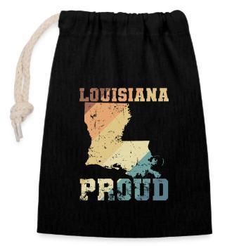 Louisiana Proud USA Amerika - Verschließbarer Geschenkbeutel aus Baumwolle (14x20cm) - Schwarz - Vorne