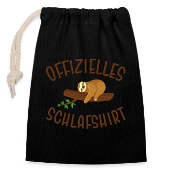 Offizielles Schlafshirt - Verschließbarer Geschenkbeutel aus Baumwolle (14x20cm) - Schwarz - Vorne