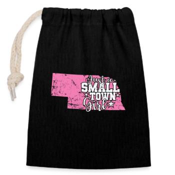 Nebraska Just a Small Town Girl USA America - Closable cotton gift bag (14x20cm) - black - Front