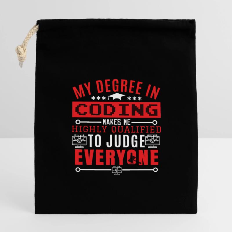 Coding Humor Coder Programmierer Verschließbarer Geschenkbeutel aus Baumwolle (14x20cm)