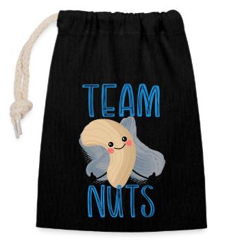 Gender Reveal Team Nuts Matching Family Baby Party - Verschließbarer Geschenkbeutel aus Baumwolle (14x20cm) - Schwarz - Vorne