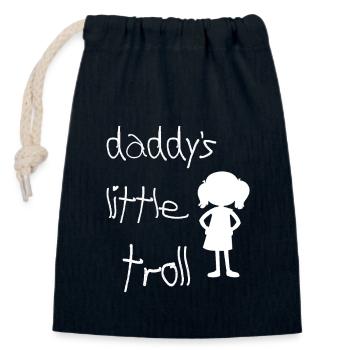 Daddy's little troll - Closable cotton gift bag (14x20cm) - navy - Front