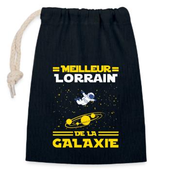 Cadeau Humour Homme Lorrain Noel Anniversaire - Sac cadeau en coton avec cordon (14 x 20 cm) - bleu marine - Devant