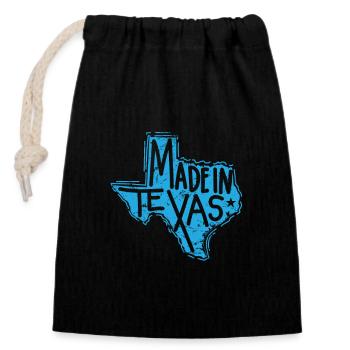 Fabriqué au Texas USA Amérique - Sac cadeau en coton avec cordon (14 x 20 cm) - noir - Devant