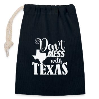 Don't Mess with Texas USA America - Closable cotton gift bag (14x20cm) - navy - Front