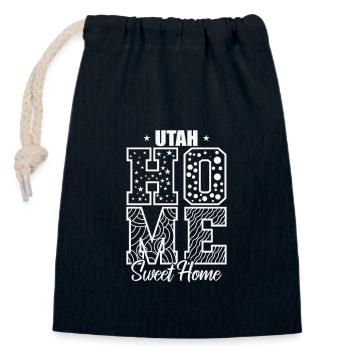Utah Home Sweet Home États-Unis Amérique - Sac cadeau en coton avec cordon (14 x 20 cm) - bleu marine - Devant