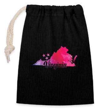 Virginia Map USA America State - Closable cotton gift bag (14x20cm) - black - Front