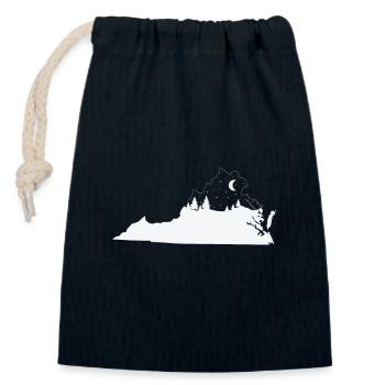 Virginia Map Outline with Skyline USA - Closable cotton gift bag (14x20cm) - navy - Front