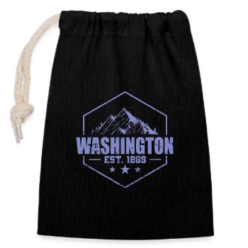 Washington Est. 1889 USA America - Closable cotton gift bag (14x20cm) - black - Front