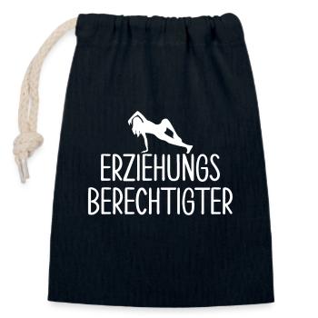 BDSM Gag Fetish Educational Gift - Verschließbarer Geschenkbeutel aus Baumwolle (14x20cm) - Navy - Vorne