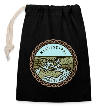 Mississippi, United States - Closable cotton gift bag (14x20cm) - black - Front