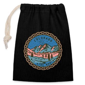 State-of-Colorado, Nil-Sine-Numine, USA - Closable cotton gift bag (14x20cm) - black - Front