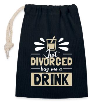 Just Divorced - Closable cotton gift bag (14x20cm) - navy - Front